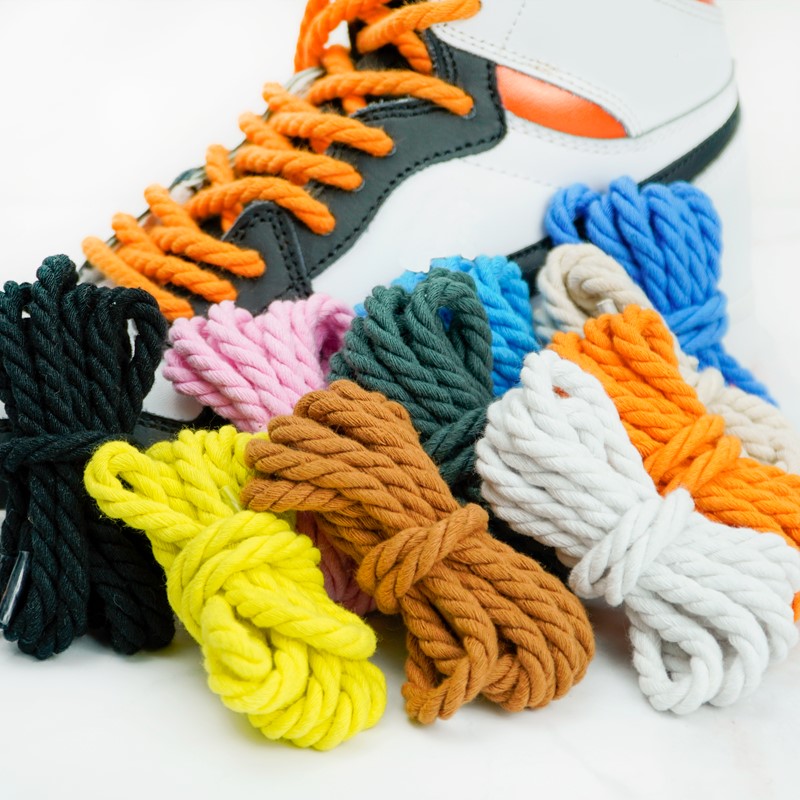 1Pair 160cm/62.99in Multicolor Twist Rope Shoe Laces for High Top Sneakers, Hiking Shoes, Sports Shoes, Canvas Shoes Accessories,Temu