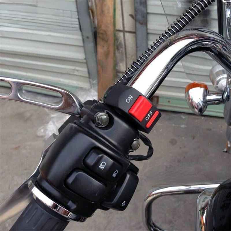 Acheter Bouton poussoir marche/arrêt pour moto, 22mm, connecteur de bouton  12V, interrupteur de guidon pour ATV, vélo électronique, Scooter, moto