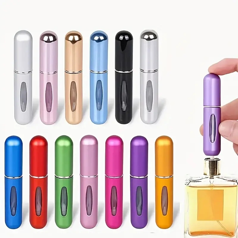 3Pcs 5ml Mini Refillable Travel Portable Perfume Atomizer Bottle Spray Pump  Case