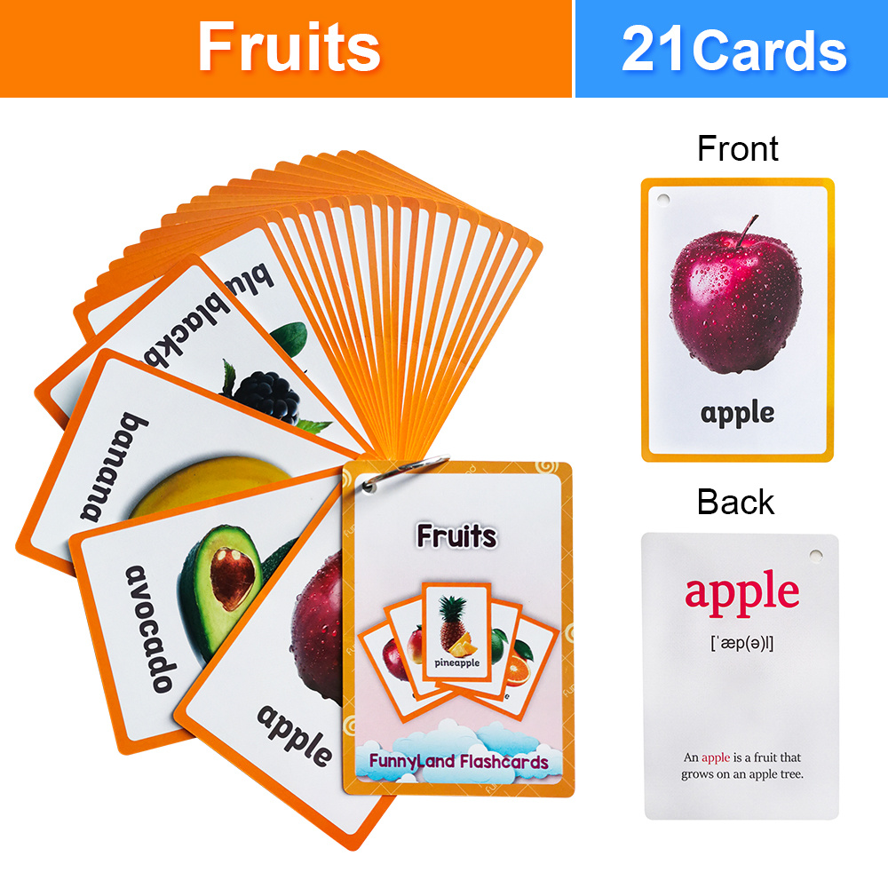 Fruit Kids Gifts English Flash Cards Pocket Card Educational Temu