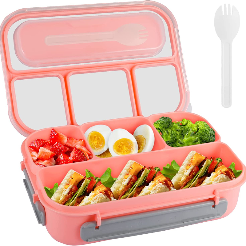 Bento Lunch Box For Kids, Kids Lunch Box, Bento Box With 4 Compartments And  Removable Divider, Ideal Leak-proof Toddlers Lunch Box Containers For Scho