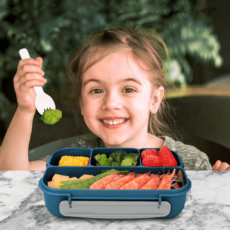Lunch Box Kids,Bento Box Adult Lunch Box,Lunch Containers for  Adults/Kids/Toddler,1300ML-4 Compartment Bento Lunch Box,Microwave &  Dishwasher 