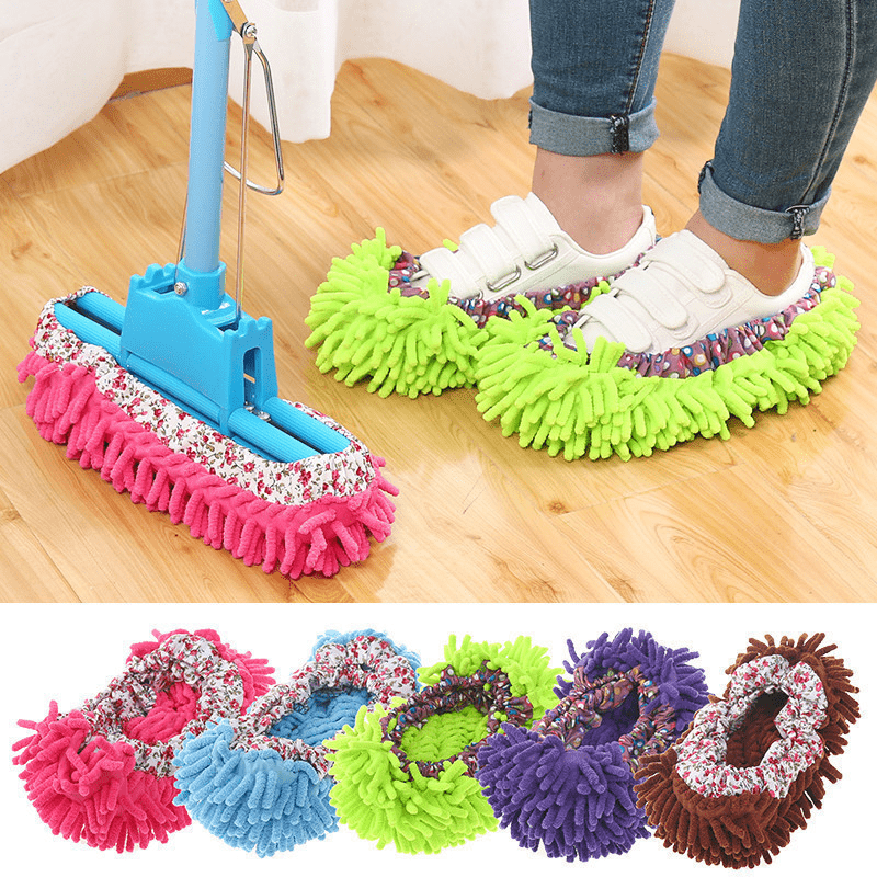 1 Pair Mop Slippers Reusable Floor Cleaning Wearable Shoes Sandals Office