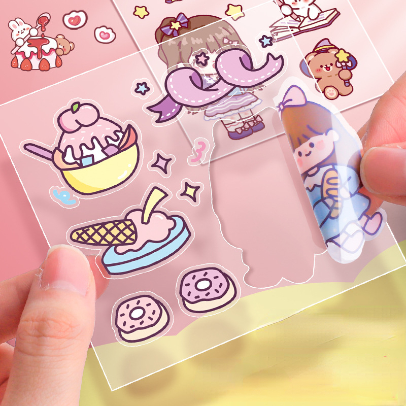 4sheets/lot Cute Cartoon PET Sticker Lovely Girls Scrapbooking Sticker  Sheets Japanese Stationery Supply #st2365 – HSSOX
