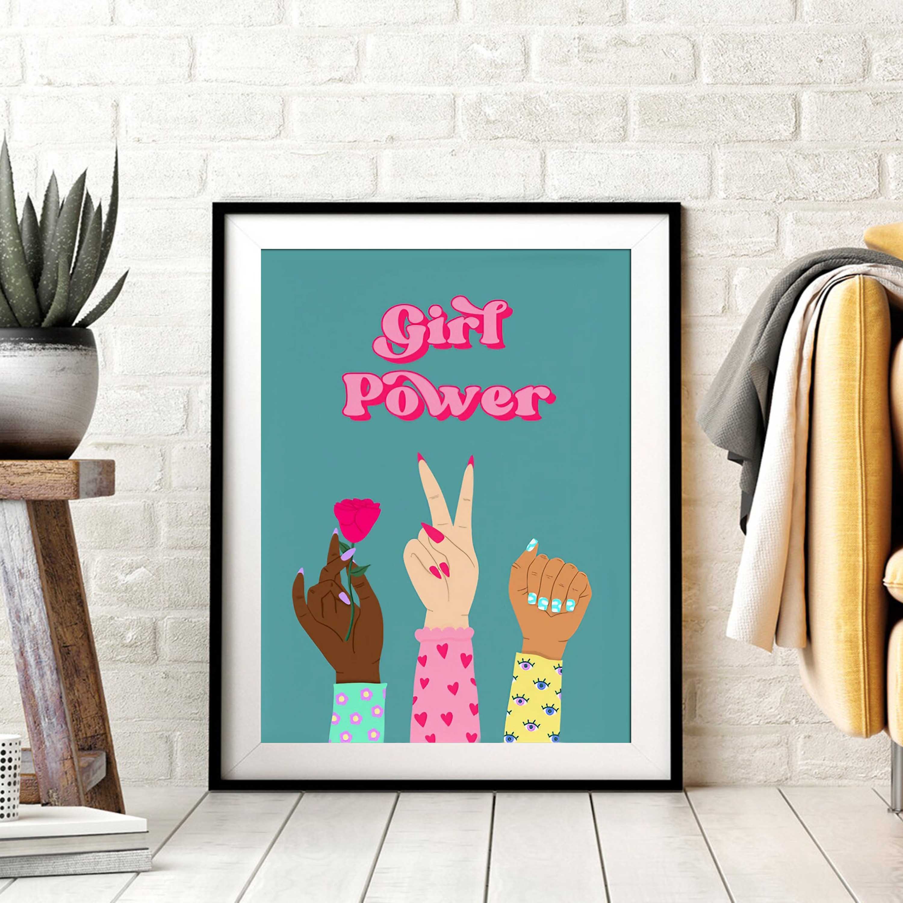 Empowering Girl Power Poster Artistic Canvas Wall Art - Temu