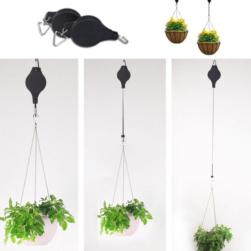 Retractable Hanging Hook Adjustable Pothook with Pulley Plant Flower Basket  Hanger for Outdoor Birds Feeders : : Patio, Lawn & Garden