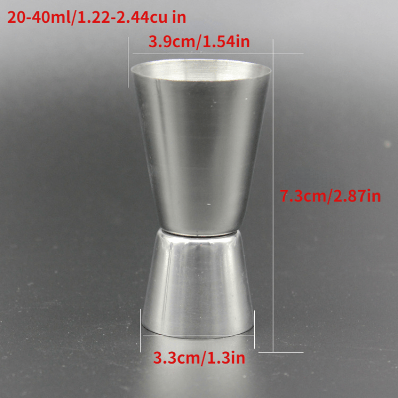 20/40ml Stainless Steel Cocktail Jigger Double Head Measuring Cup Ounce  Alcohol Measuring Cup for Perfect Cocktails Durable Stainless Steel