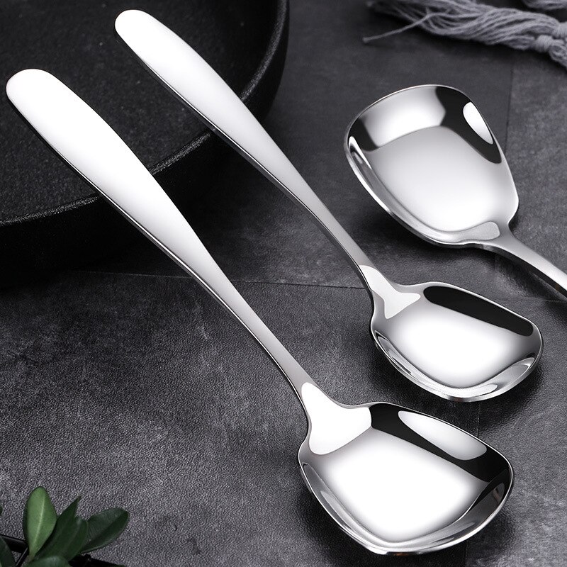 Square Head Soup Spoon Set Coffee Spoons Silverware - Temu