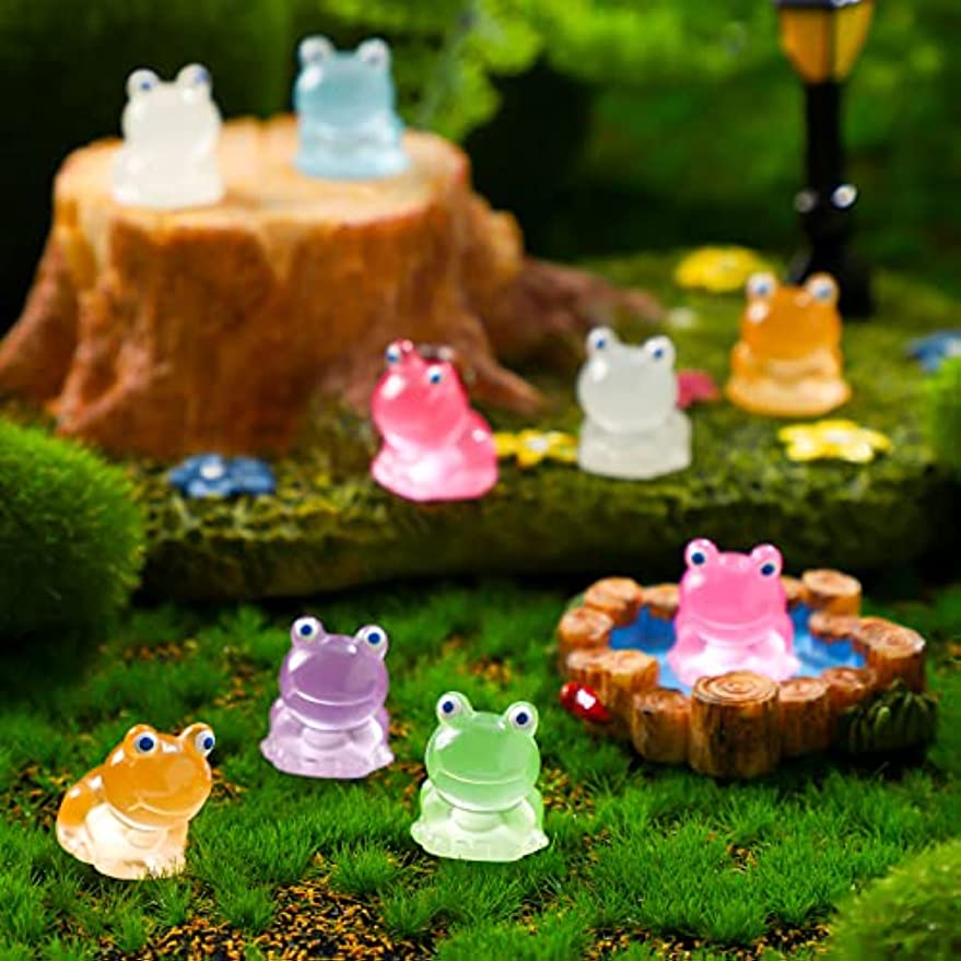 Glow In Dark Frog Figurines Luminous Resin Mini Frogs Garden - Temu