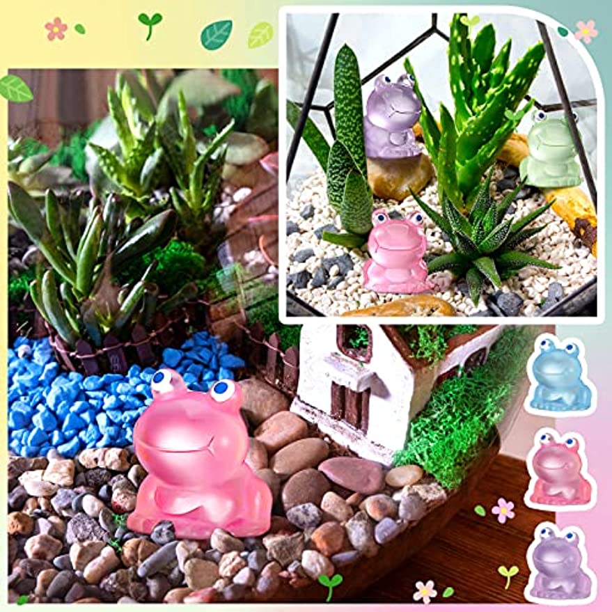 Glow In Dark Frog Figurines Luminous Resin Mini Frogs Garden - Temu