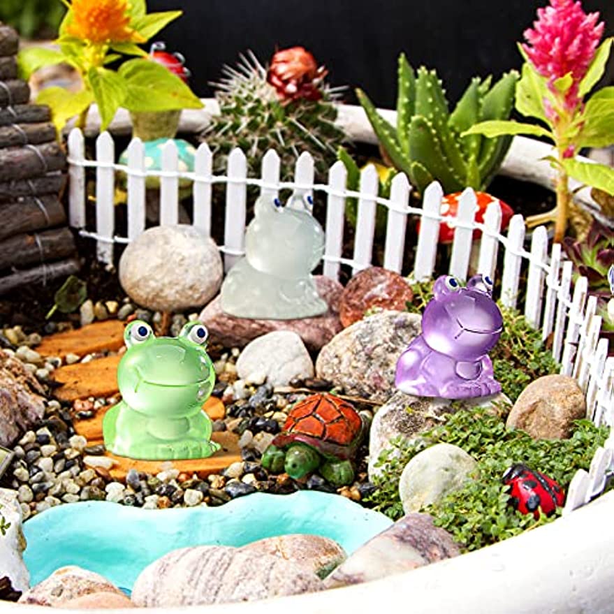 Frog Miniature Figurines Luminous Animal Stuff Mini Garden Ornament Resin  Funny Frog Sculpture Animal Model Garden Miniature - AliExpress