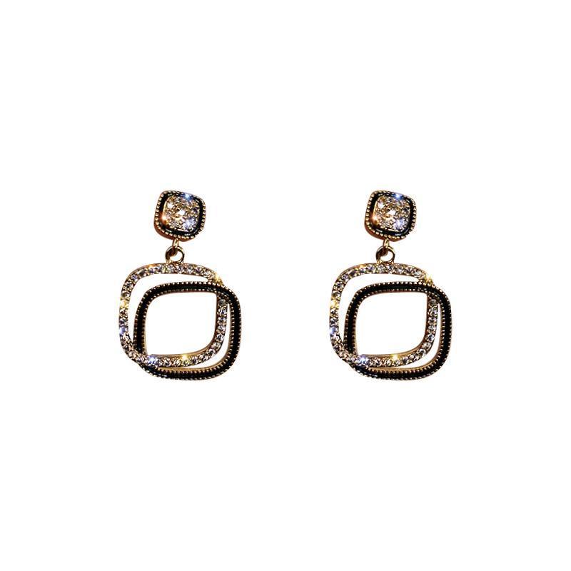 Square Earrings Drop Earrings Net Celebrity Ear Jewelry