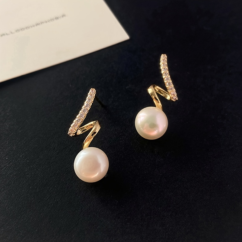 Vintage French Pearl Stud Earrings