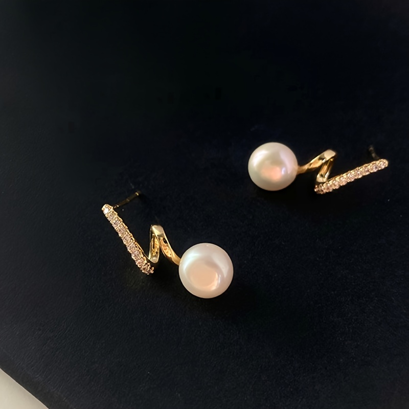 Vintage French Pearl Stud Earrings
