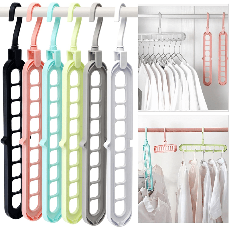 9 Hole Adjustable Magic Clothes Hangers Space Saving Metal Clothes