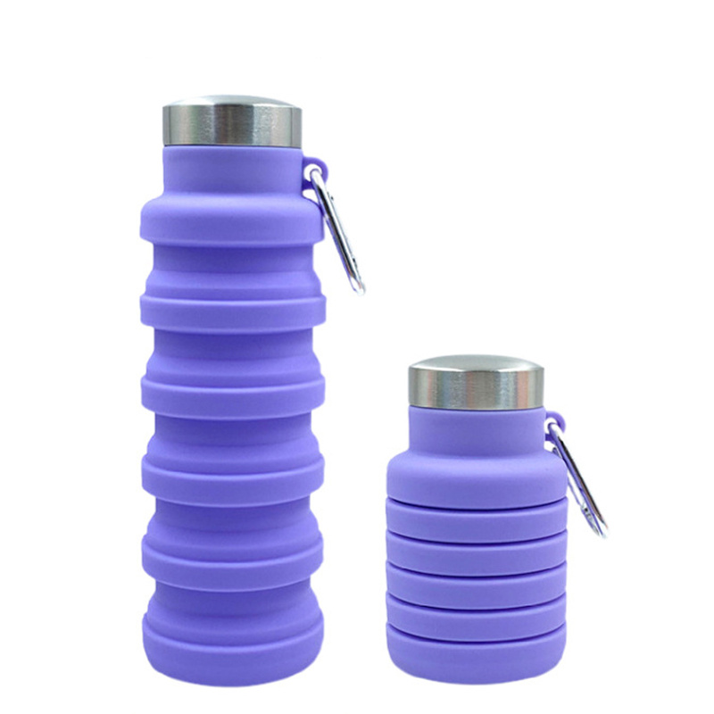 Collapsible Purple Water Bottle