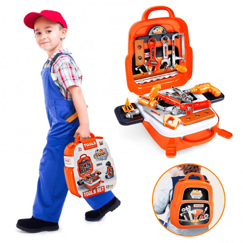 44 Piece Toy Tool Set With Construction Kit Accessories Portable Realistic  Tools Box Including Electric Drill Hammer Wrench Screwdriver F1 Car Perfect  For Boys Children's Educational STEM Pretend Play, Toyz-X