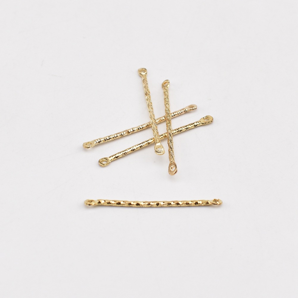 50PCS DIY Handmade Jewelry Accessories 9 Words Pins Fashion Jewelry  Connectors Making Components 14K Gold Plated Brass Metal Pin