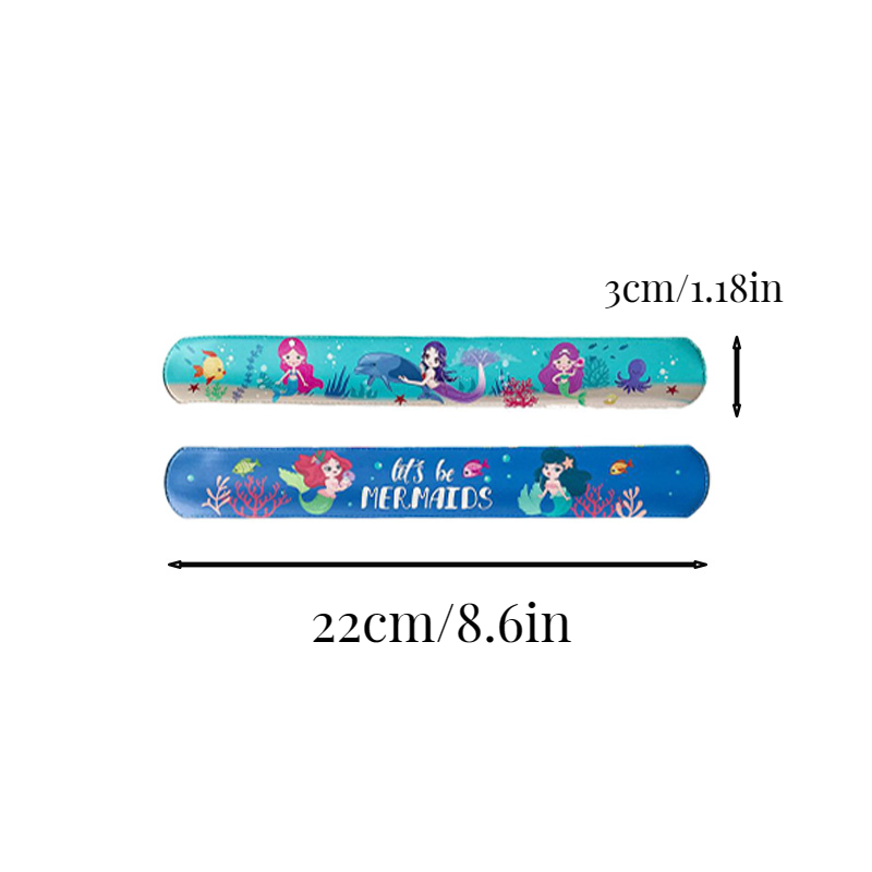 24pcs Slap Bracelets For Kids Party Favors Mermaid Snap Bracelets Pack Bulk  Toys For Kids Prizes Wrist Bands Toddler Party Favors Bulk One Size Fits A