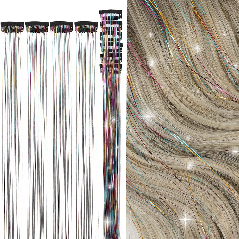 Hair tinsel 3 ways🤍✨ #beadextensions #tinselhair #slipknot #elastic #, hair tinsel with bead