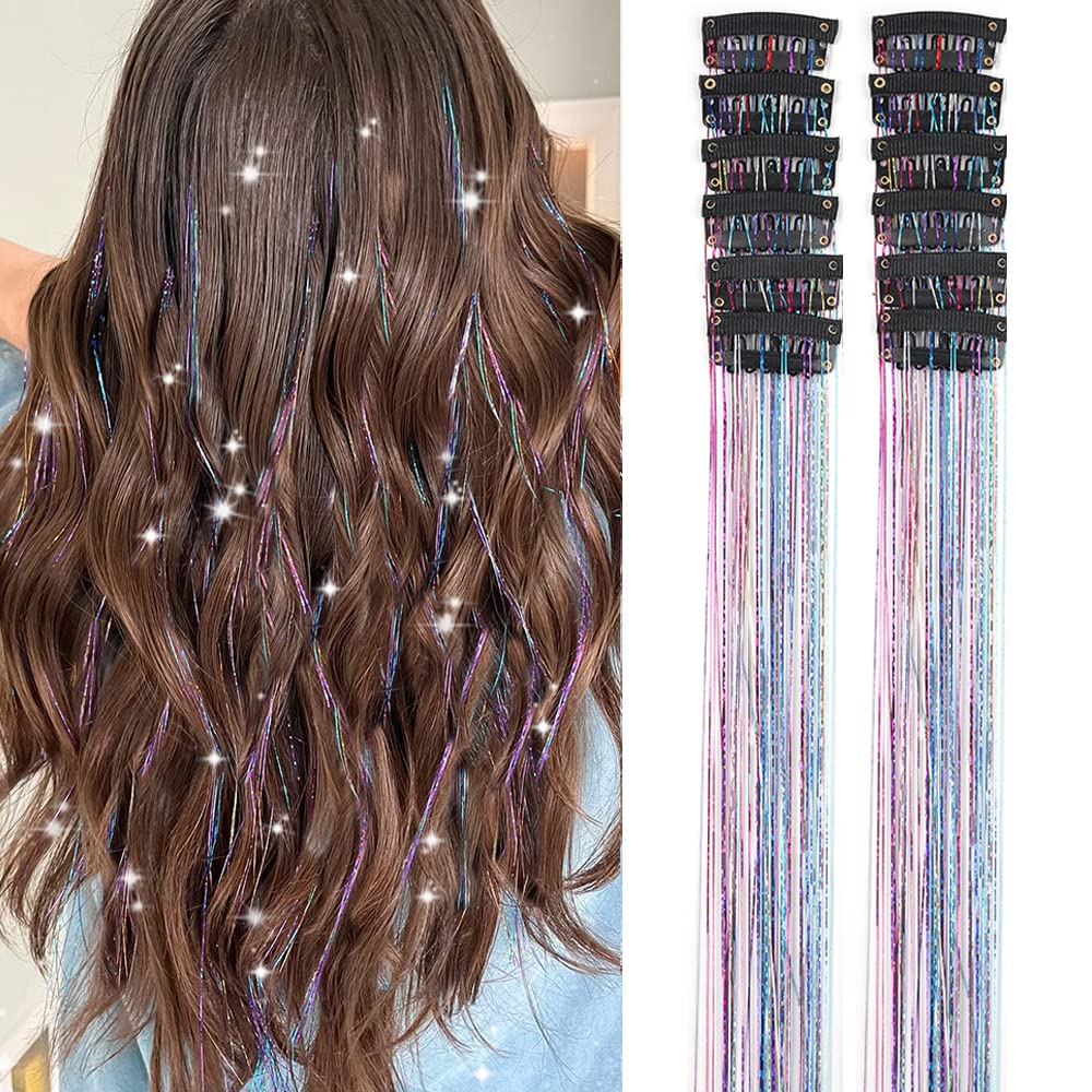 Strands Tinsel Hair 13 Colors Synthetic Hair Feathers - Temu