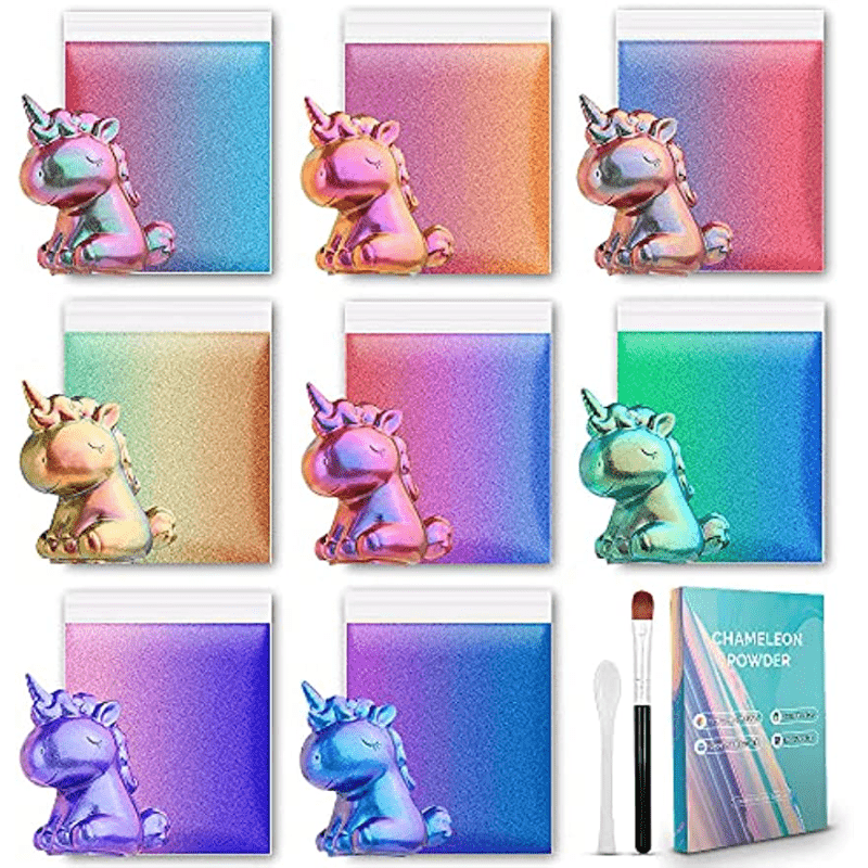 Chameleon Mica Powder for Epoxy Resin - 6 Colors Shimmery Chameleon Pigment  Powder (0.17oz/Color)