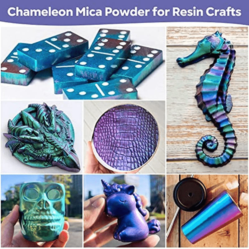 8 Colors Chameleon Mica Powder Chrome Colors Shift Mica - Temu