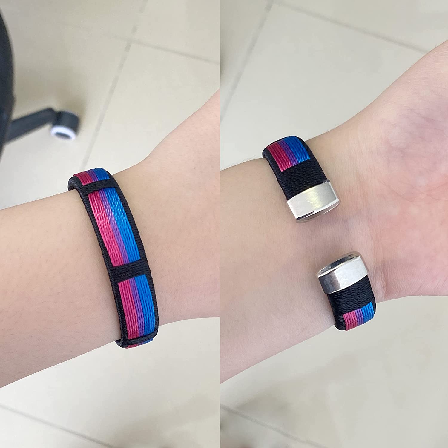 2Pcs Rainbow Bracelets for LGBT Pride, Adjustable Wristband