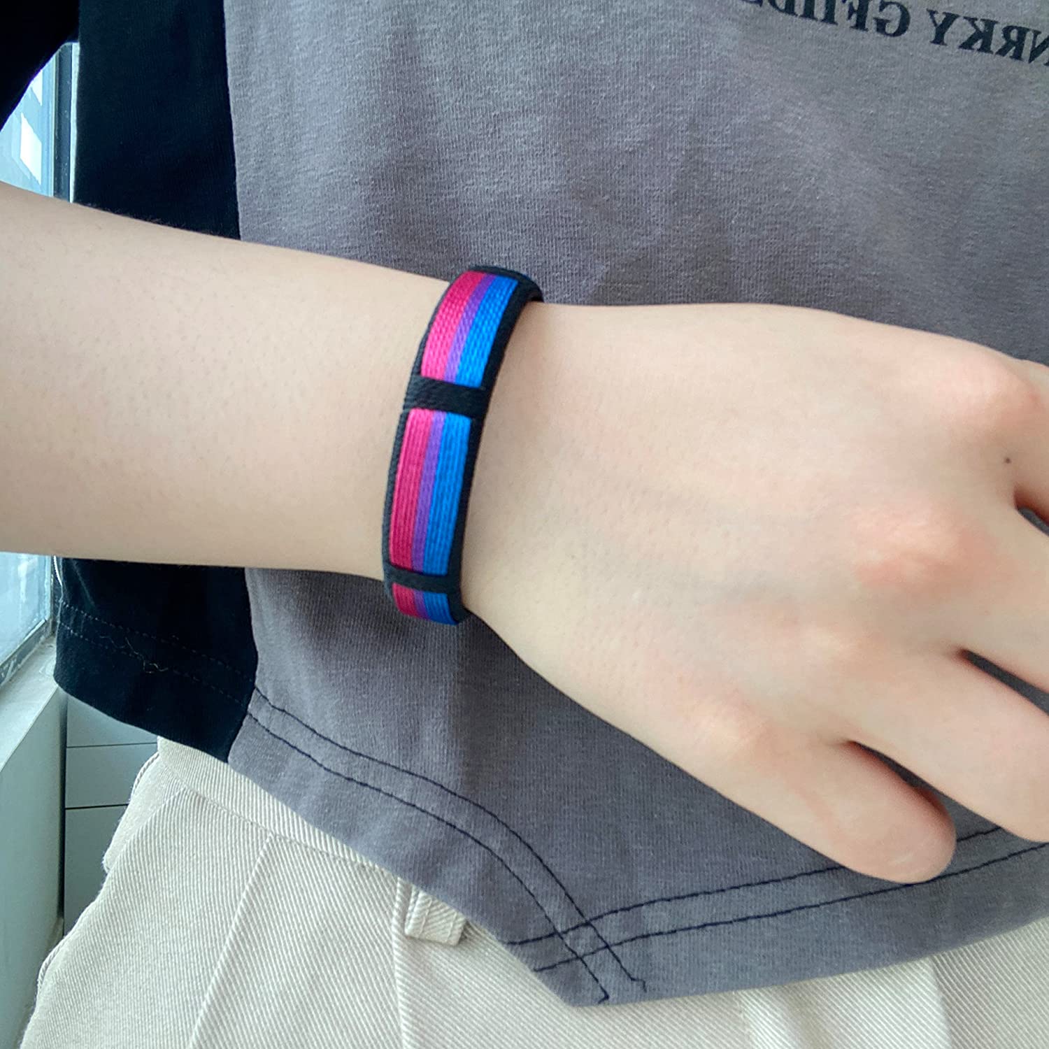 2Pcs Rainbow Bracelets for LGBT Pride, Adjustable Wristband