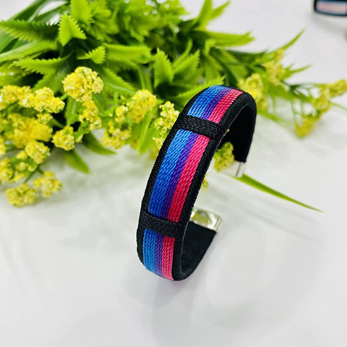 Black and Rainbow Flag Snap Clasp Paracord Bracelet Gay Pride Bracelet Lgbt Lesbian Pride Wristband - Lgbtq