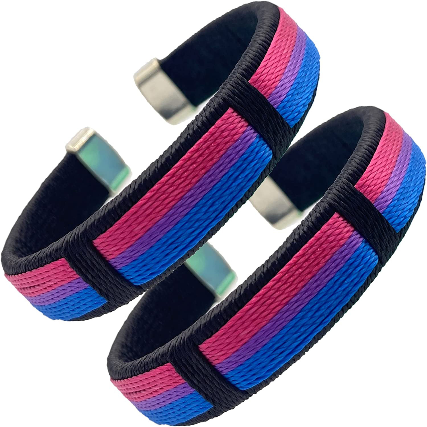 2Pcs Rainbow Bracelets for LGBT Pride, Adjustable Wristband