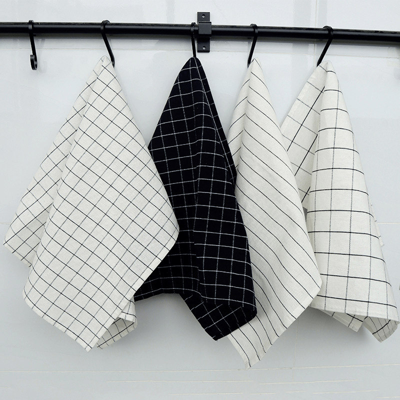 Cotton Yarn-dyed Gray Series Home Fabric Waffle Tea Towel Napkin Kitchen  Towel - Temu