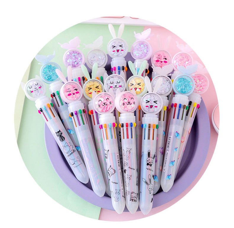 Unicorn Sequins Decorate Ballpoint Pen Stationery Cute Pens Novelty Kawaii  Pen Student Writing Gel Pens Learning