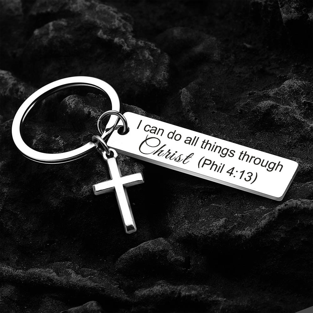 Bible Verse Cross Keychain Christian Metal Key Ring Purse - Temu Australia