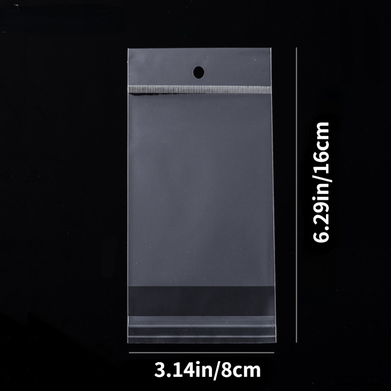 TEMU 105pcs/ Opp Transparent Plastic Packaging Hanging Bags, Self-adhesive Sealed Jewelry Display Gift Bags, Storage Bags Packaging Bag, Self Sealing