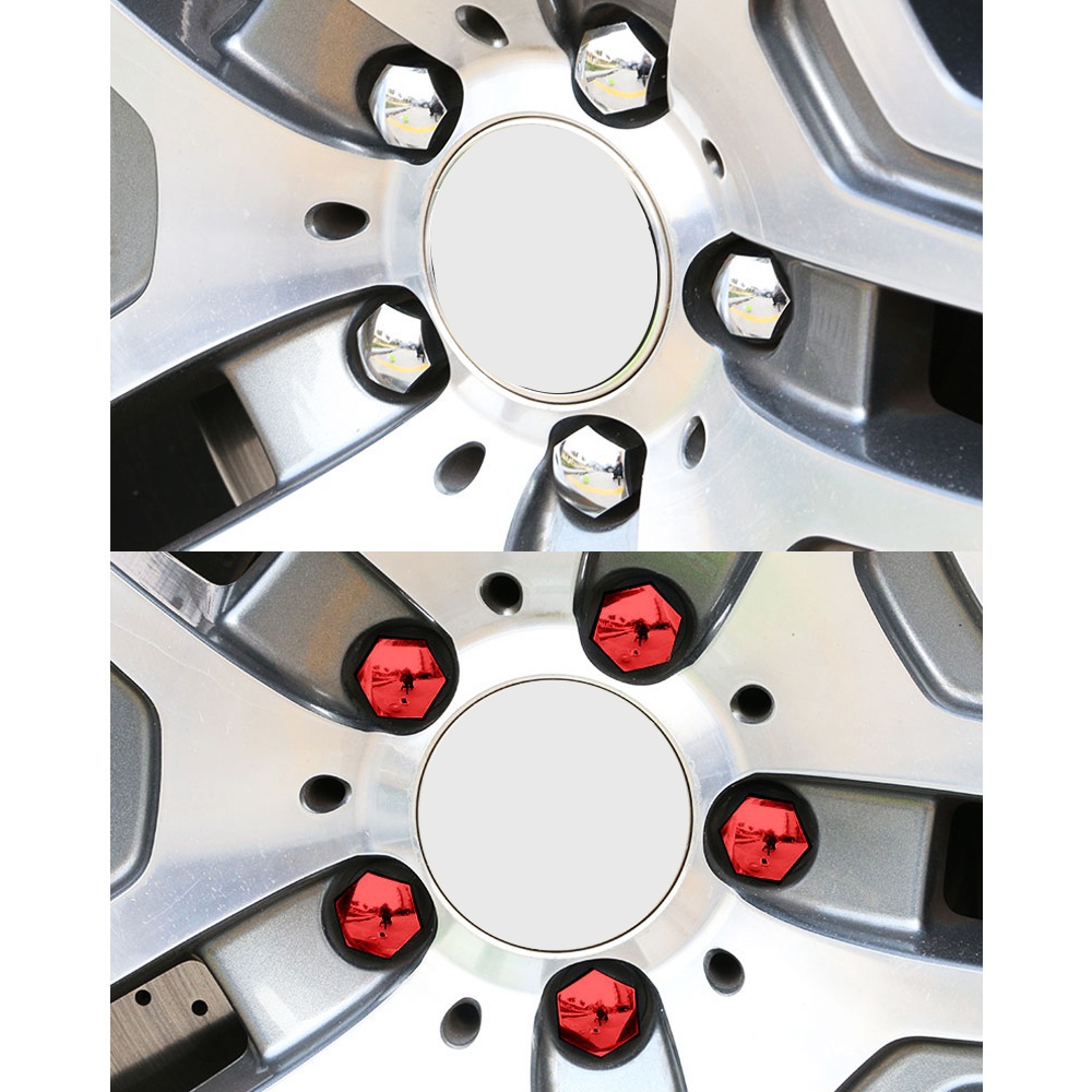 20pcs Couvercle d'écrou de roue Haute ténacité Protection Plastique Étanche  à la poussière Bouchon de vis de pneu pour voiture