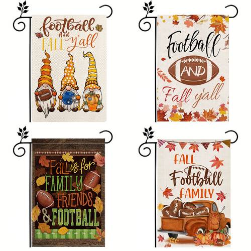 1pc fall garden flags football and fall yall yard flag vertical double sided seasonal autumn house flags porch sign for thanksgiving harvest home farmhouse outdoor no flagpole 12x18in