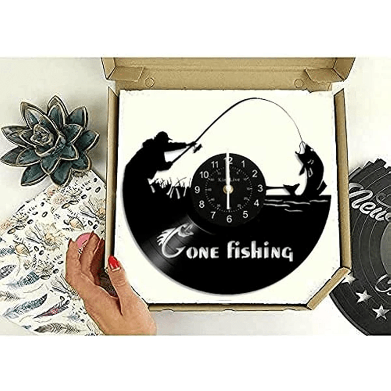 1pc Vinyl Wall Clock Handmade Vintage Vinyl Record Clock For Fishing Lovers  Fisherman Men Gifts Art Gifts Dad Father Decorations Mens Bedroom Fish  Accessories Original Home Decor - Home & Kitchen - Temu