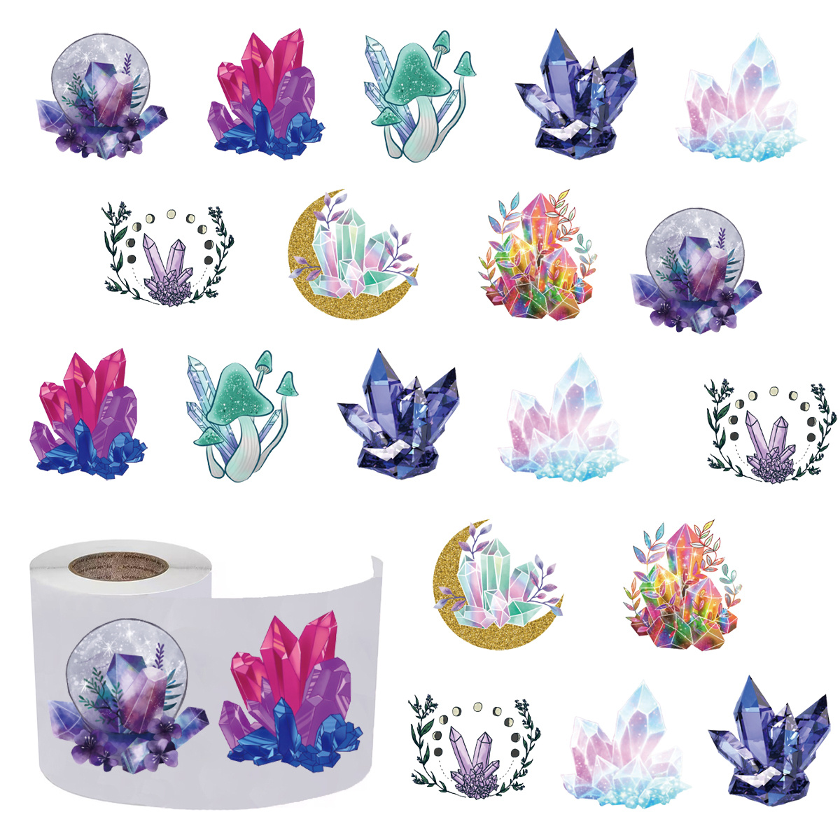 10/50PCS Crystal Stickers Waterproof Decals for Water Bottles