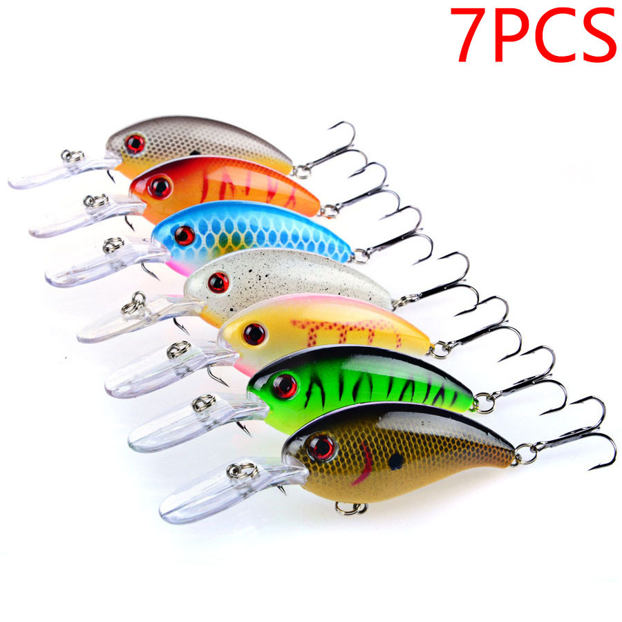 

7pcs 3d Eye Wobbler For Pike And Trolling Fishing - Hard Bait Artificial Jig With Swimbait Pesca Hooks And Crankbait - Perfect For Catching Bass