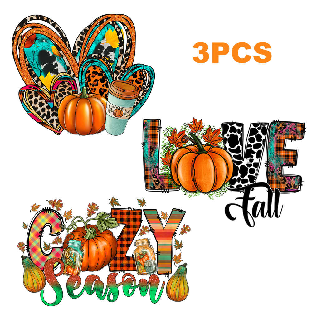 Fall Thanksgiving Iron on Decals for Clothing HTV Heat Transfer Stickers  Iron on Patches Maple Leaf Autumn Pumpkin Sticker for Clothes Bag Pillow