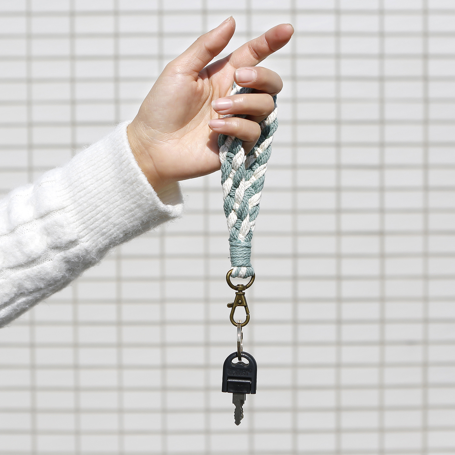 Boho Braided Tassel Keychain Retro Macrame Key Chain Ring Purse