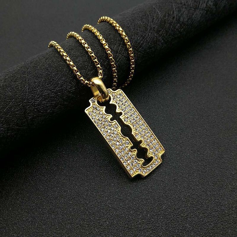 Men's Razor Blade Pendant Necklace