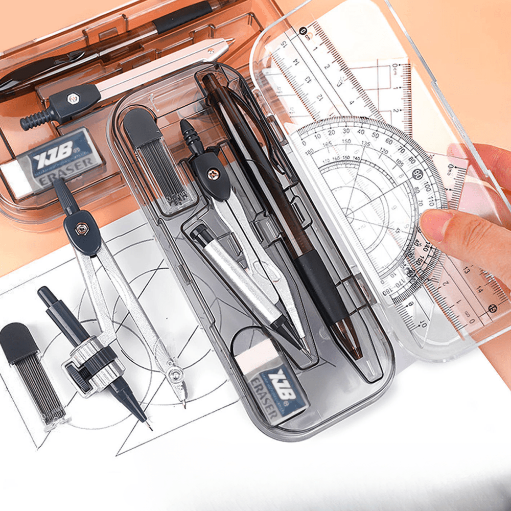 Mr. Pen- Professional Geometry Set, 15 pcs, Geometry Kit for Artists and  Students, Geometry Set, Metal Rulers and Compasses, Drawing Tools, Drafting