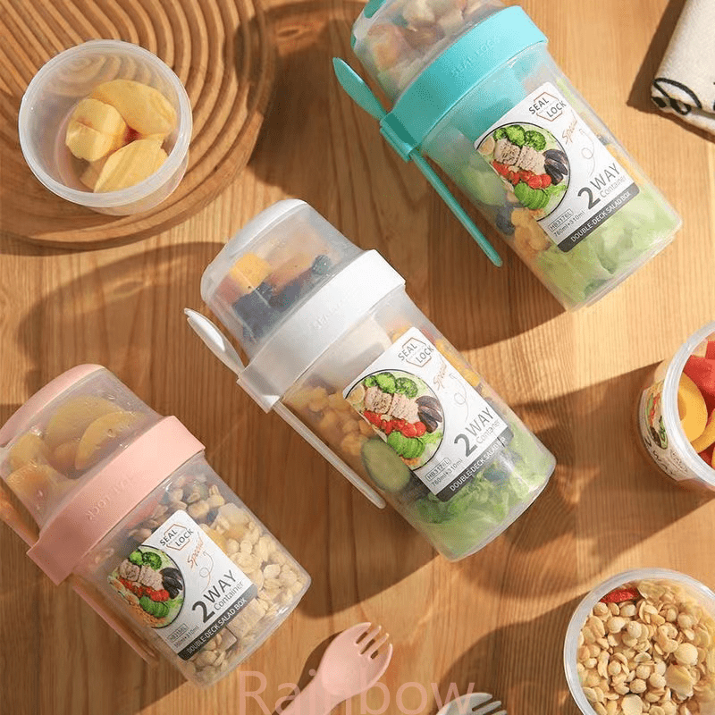 Portable Bottle Salad Container Bottle-shaped Bento Salad Bowl For Lunch  Salad Box With Fork Salad Bowl - Temu