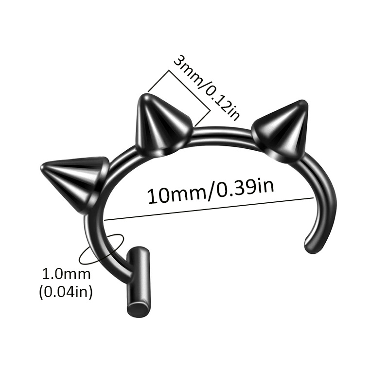 Stainless Steel Nose Septum Spike Lip Ring Punk Ring - Temu