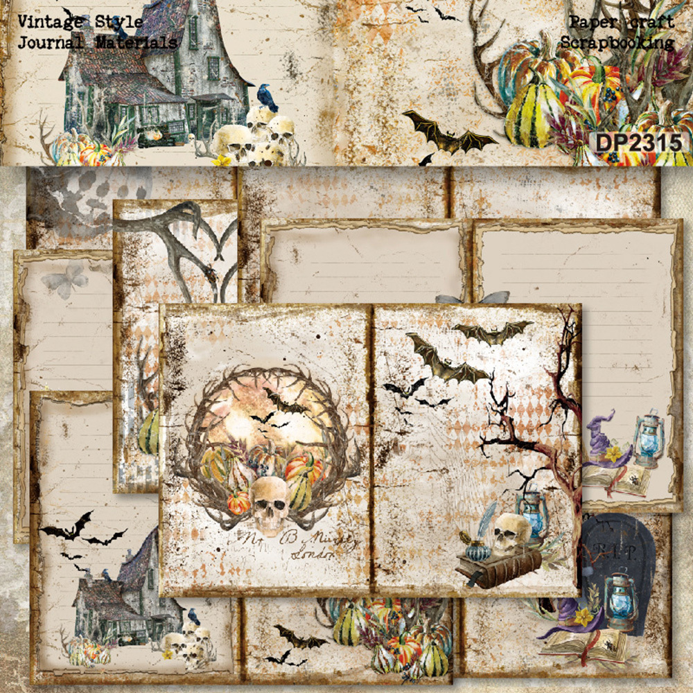 A5 Halloween Series Diy Material Scrapbook Background Paper - Temu