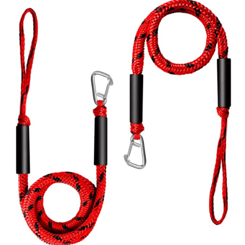 2Pcs 4-5.5ft Marine Bungee Dock Line Boat Mooring Rope Anchor Cord Stretch  Black