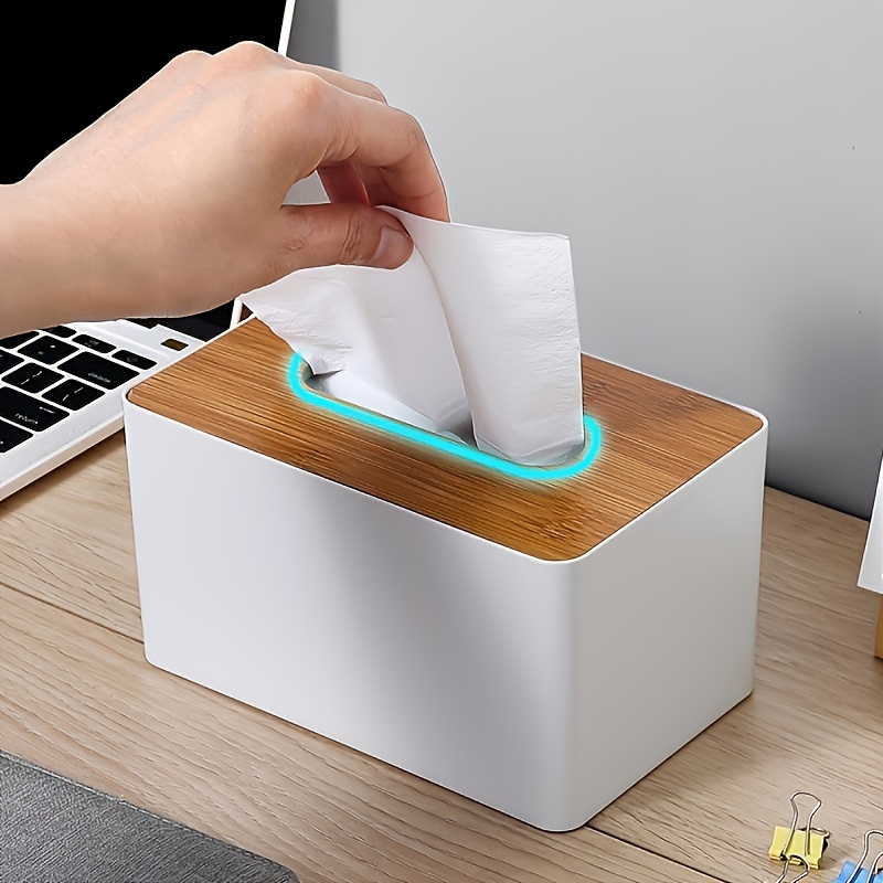 Stylish Paper Towel Box for Kitchen Living Room Office - Mask and Wipe Storage
