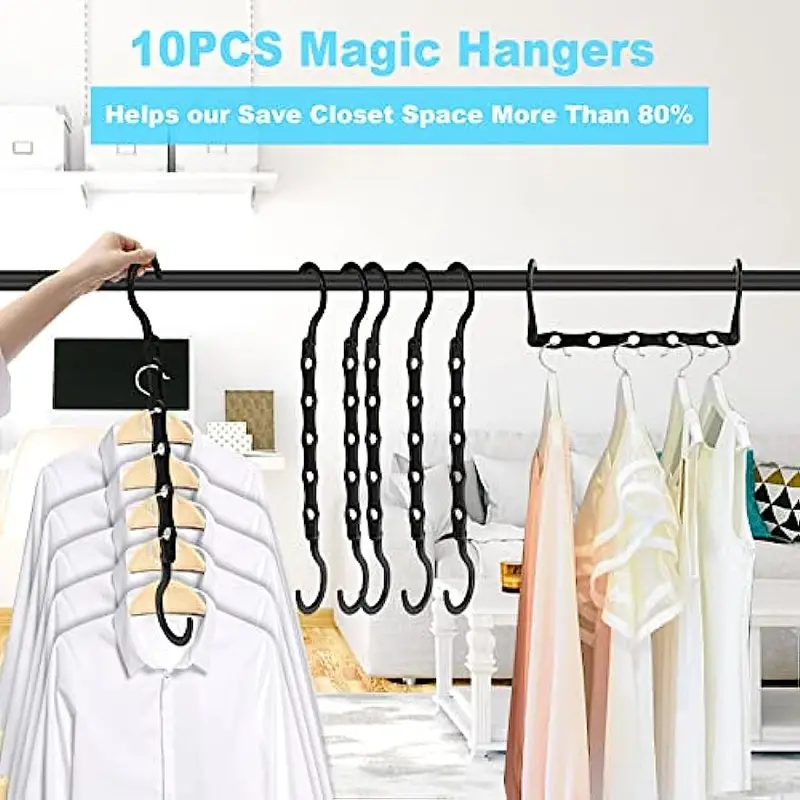 6Pack Magic Hangers Space Saving Hangers Closet Space Saver Hanger  Organizer NEW